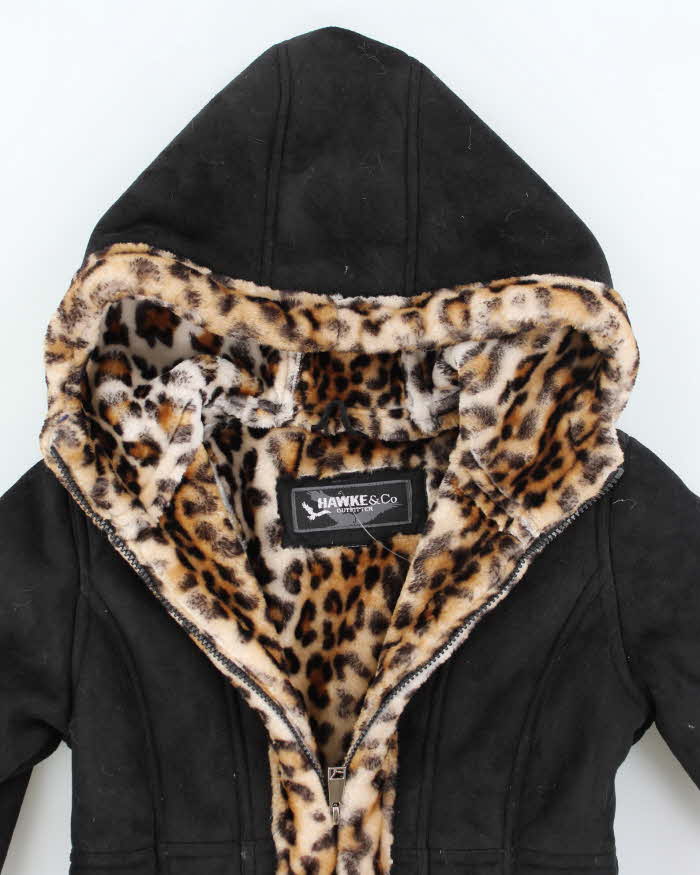 Vintage Y2k 00s Hawke Faux Suede Hooded Jacket - XS