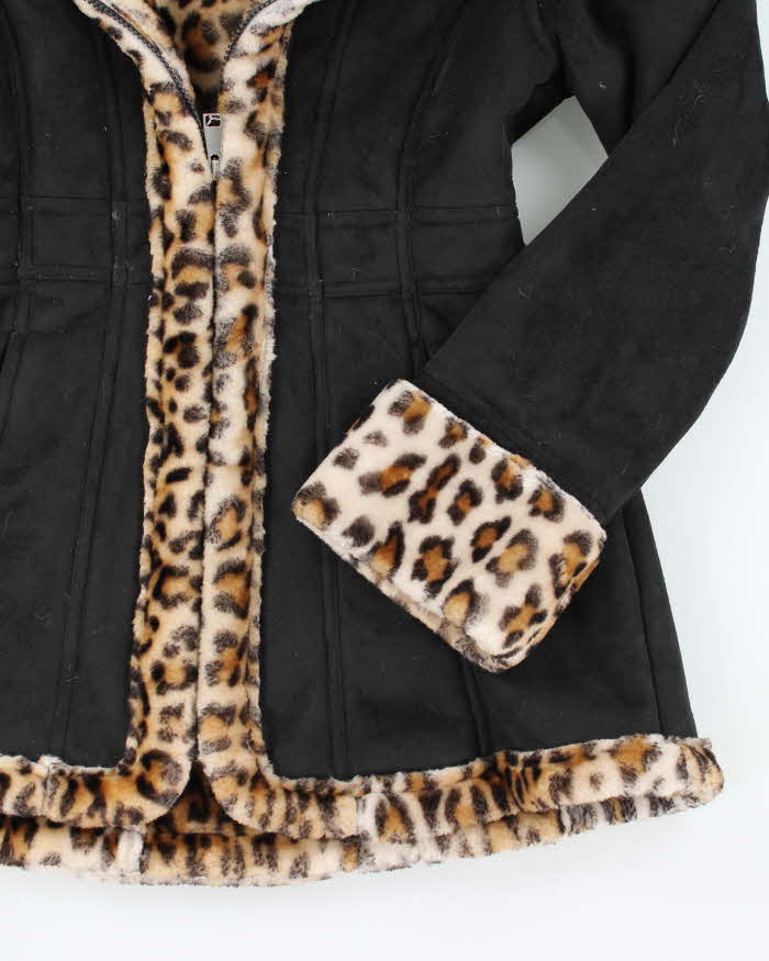 Vintage Y2k 00s Hawke Faux Suede Hooded Jacket - XS