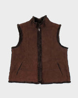 Vintage Y2k 00s Novelti Faux Suede Gilet - XL