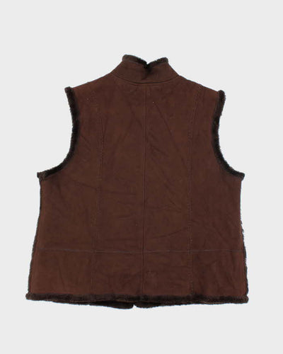 Vintage Y2k 00s Novelti Faux Suede Gilet - XL