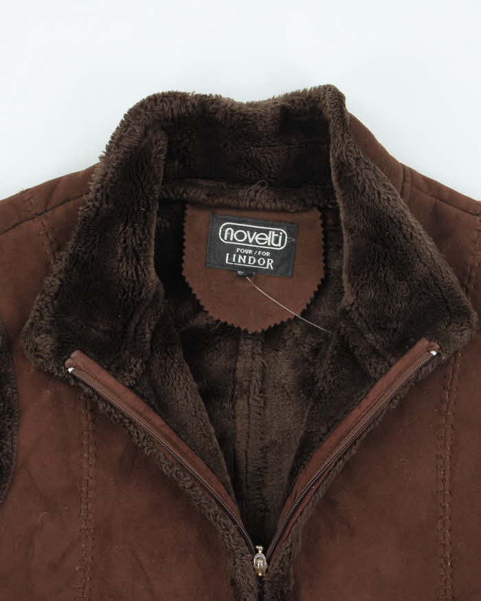 Vintage Y2k 00s Novelti Faux Suede Gilet - XL