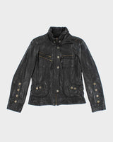 Vintage Y2k 00s Fushi Classic Leather Jacket - S