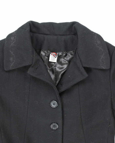 Vintage Y2k 00s Emily The Strange Wool Blend Embroidered Coat - M