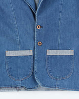 Vintage 80's Women's Wrangler Denim Button Up Blazer - L
