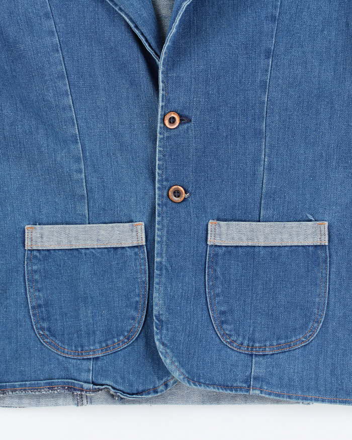 Vintage 80's Women's Wrangler Denim Button Up Blazer - L