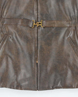 Vintage 50's Acofin Lined Faux Leather Zip Up Sports Jacket - L
