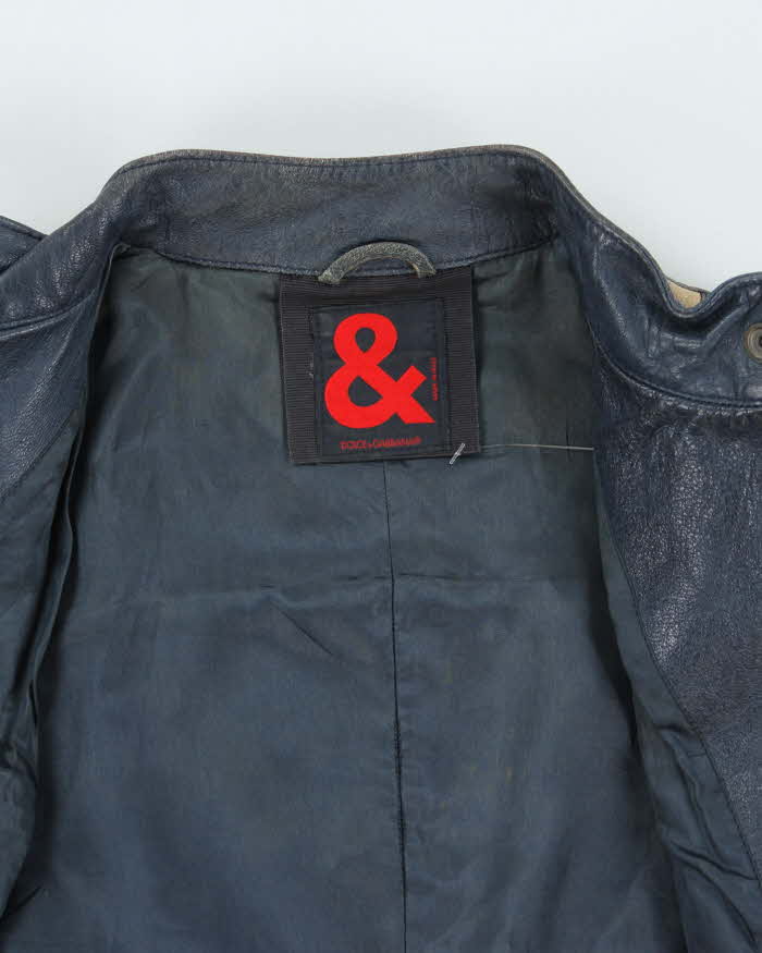 Vintage Y2k 00s Dolce & Gabbana Leather Jacket - S