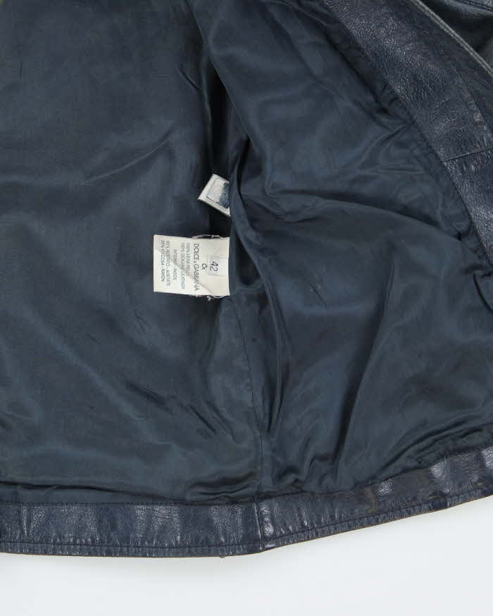 Vintage Y2k 00s Dolce &amp; Gabbana Leather Jacket - S