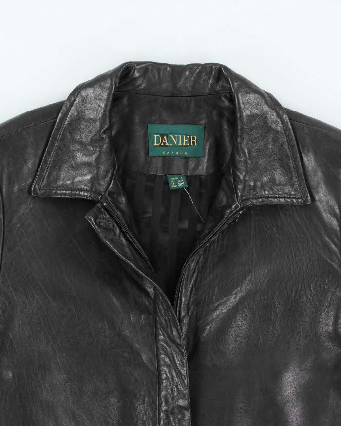 Vintage Women's Danier Soft Leather Button Up Jacket - L