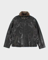 Vintage 2000's Danier Heavyweight Lined Leather Zip Up Jacket - L