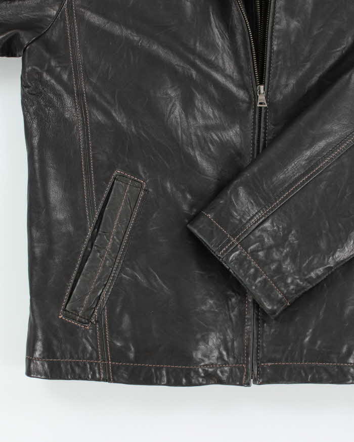 Vintage 2000's Danier Heavyweight Lined Leather Zip Up Jacket - L