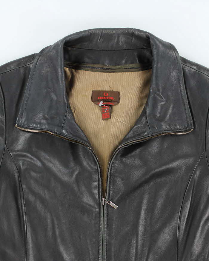 Vintage Y2K Women's Danier Lined Leather Zip Up Jacket - XL