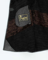 Vintage Leather Patchwork Long Jacket - M