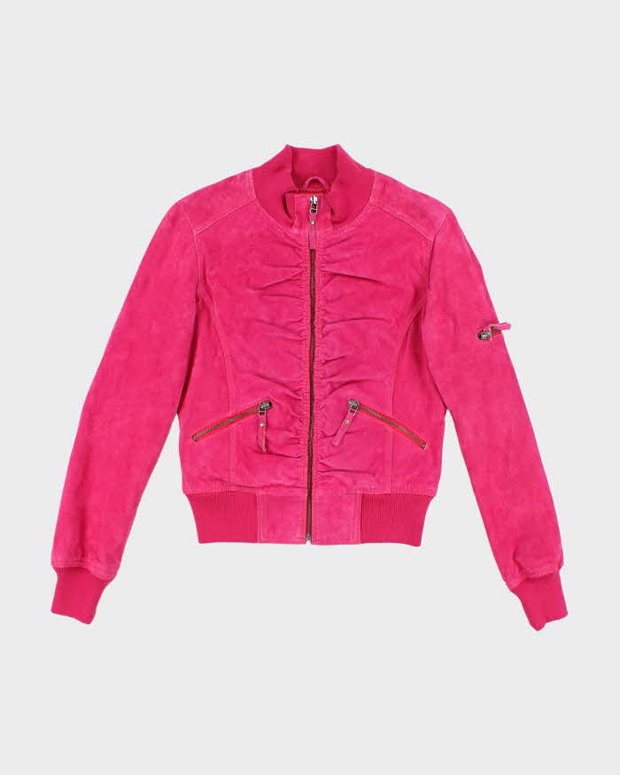 Vintage Y2k 00s Le Chateau Pink Suede Jacket - S