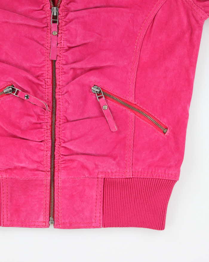 Vintage Y2k 00s Le Chateau Pink Suede Jacket - S