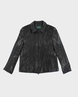 Vintage Y2K Danier Leather Zip Up Harrington Jacket - L