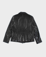 Vintage Y2K Danier Leather Zip Up Harrington Jacket - L