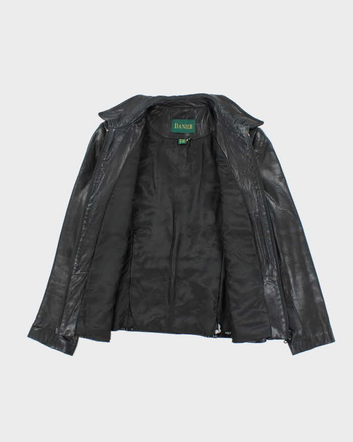 Vintage Y2K Danier Leather Zip Up Harrington Jacket - L
