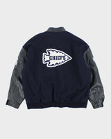Vintage 90's Heavyweight American Football Leather Varsity Jacket - XL