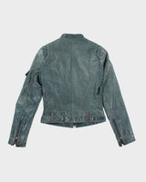 Vintage Danier Blue Leather Jacket - XXS