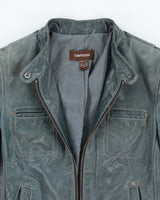 Vintage Danier Blue Leather Jacket - XXS