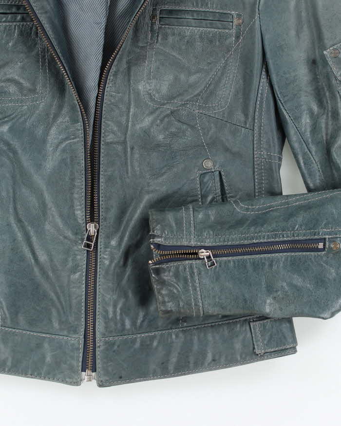 Vintage Danier Blue Leather Jacket - XXS