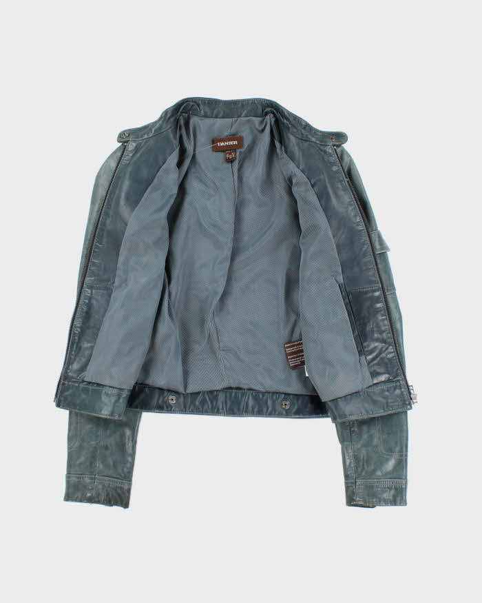 Vintage Danier Blue Leather Jacket - XXS