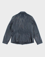 Vintage Danier Blue Leather Jacket - L