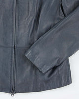 Vintage Danier Blue Leather Jacket - L