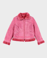 Vintage Y2k 00s Danier Pink Suede Jacket - M