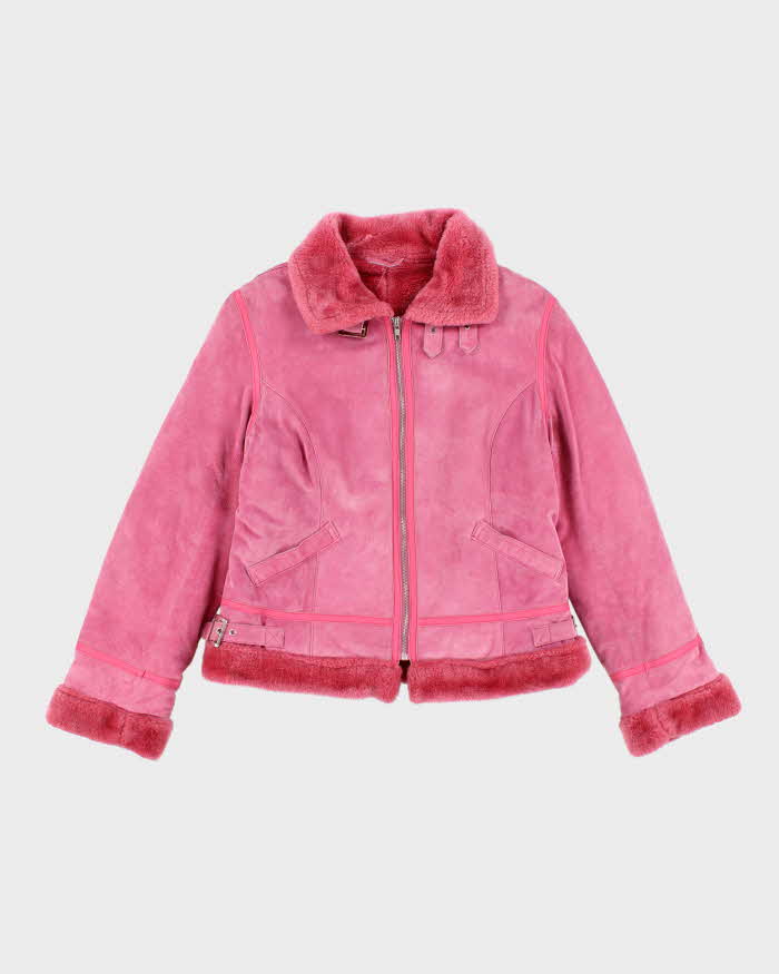 Vintage Y2k 00s Danier Pink Suede Jacket - M