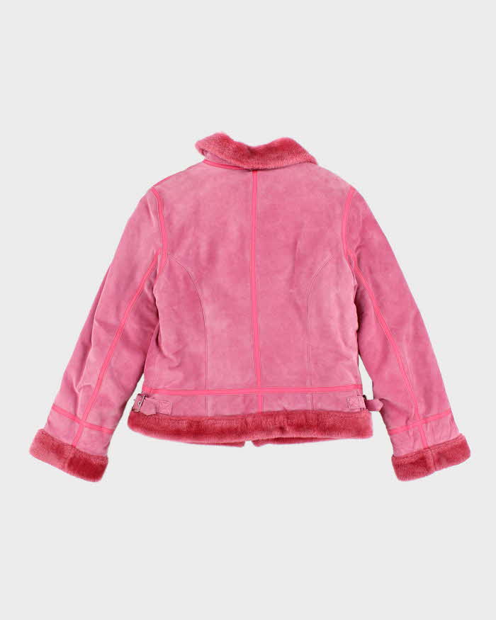 Vintage Y2k 00s Danier Pink Suede Jacket - M