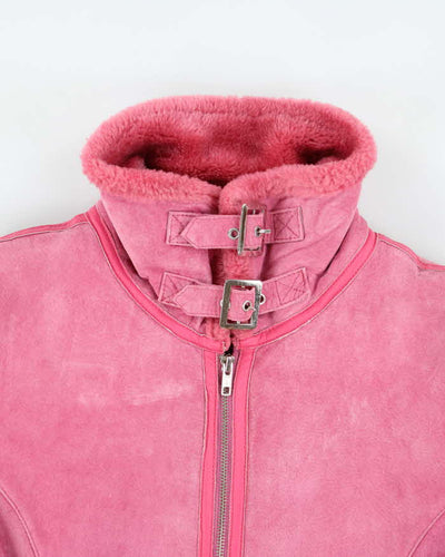 Vintage Y2k 00s Danier Pink Suede Jacket - M