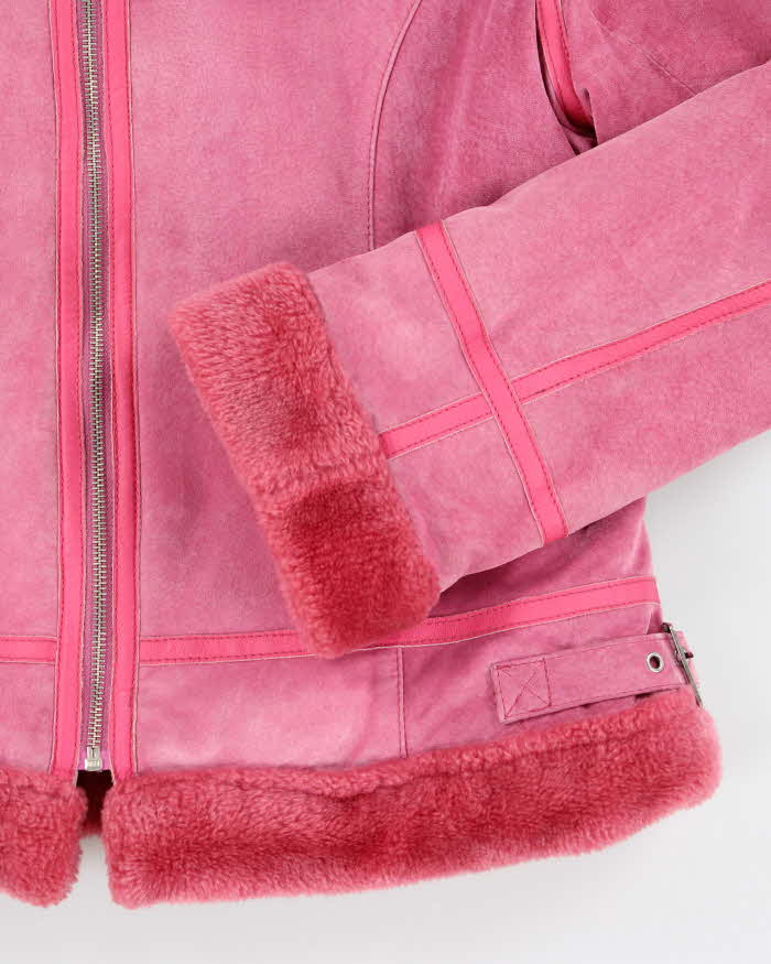Vintage Y2k 00s Danier Pink Suede Jacket - M