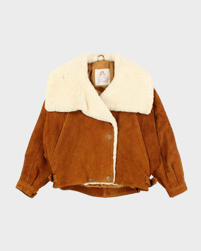 Vintage 80s Kosar Suede Faux Fur Lined Jacket - M