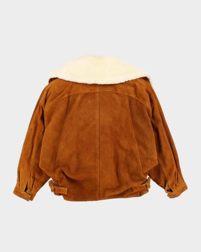 Vintage 80s Kosar Suede Faux Fur Lined Jacket - M