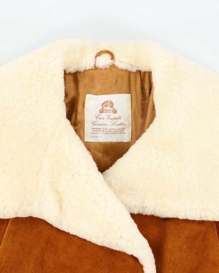 Vintage 80s Kosar Suede Faux Fur Lined Jacket - M