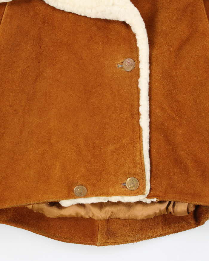 Vintage 80s Kosar Suede Faux Fur Lined Jacket - M
