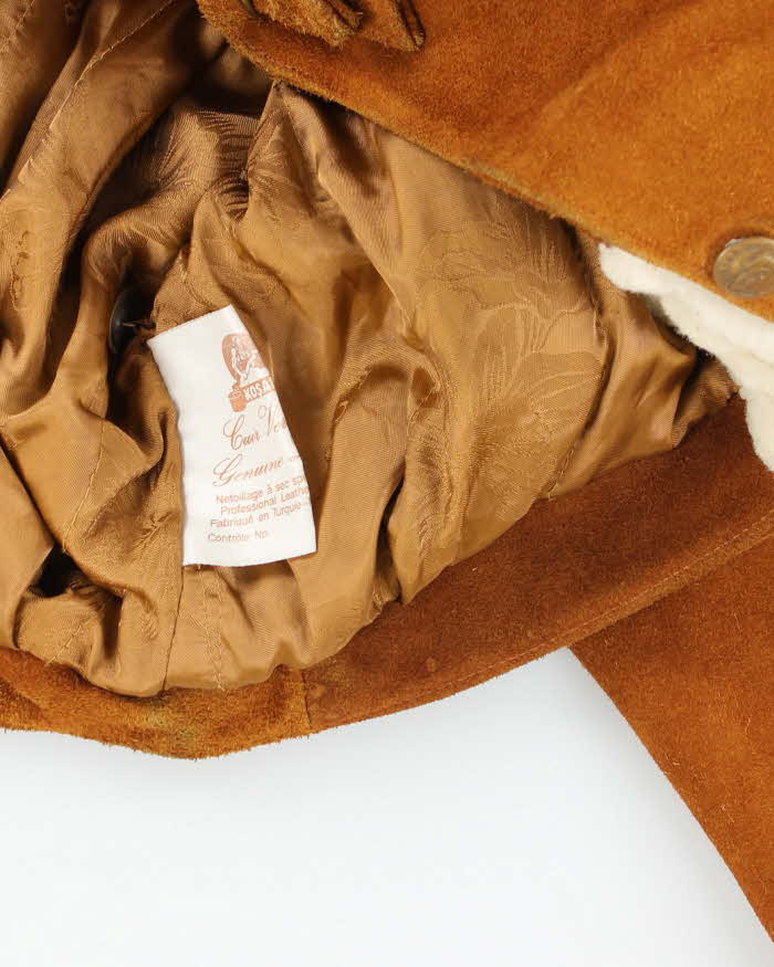 Vintage 80s Kosar Suede Faux Fur Lined Jacket - M