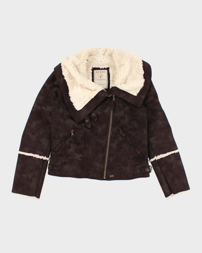 Vintage Y2k 00s Guess Faux Suede Jacket - M
