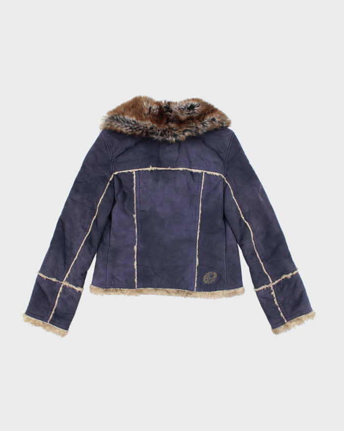 Vintage Y2k 00s Miss Sixty Faux Suede Purple Jacket - S