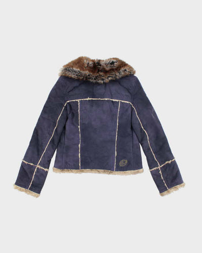 Vintage Y2k 00s Miss Sixty Faux Suede Purple Jacket - S