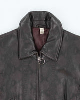 Vintage 90s Yessica Purple Snake Print Leather Jacket - S