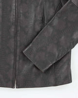 Vintage 90s Yessica Purple Snake Print Leather Jacket - S