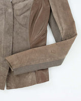 Vintage Danier Lightweight Wool Panel Leather Jacket - XS