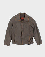 Vintage Danier Brown Leather Zip-Up Jacket - S