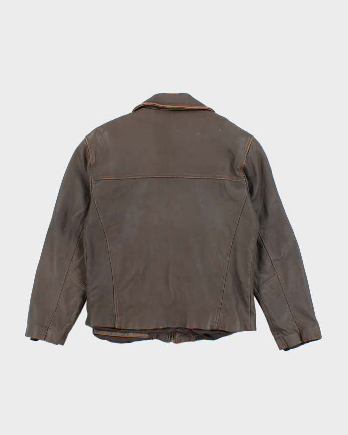 Vintage Danier Brown Leather Zip-Up Jacket - S