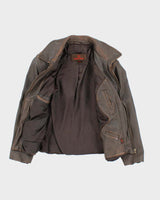 Vintage Danier Brown Leather Zip-Up Jacket - S