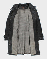 Vintage Danier Long Black Leather Coat - XL