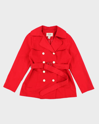 Vintage Fog by London Fog Red Double Breasted Lightweight Mac - S